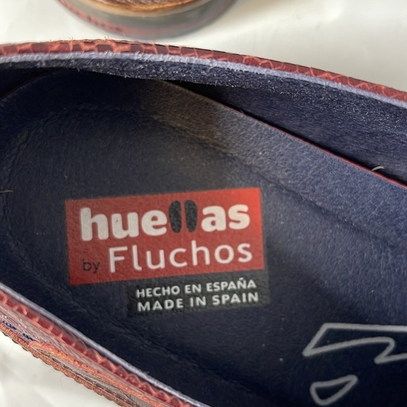 FLUCHOS Huellas Monk Strap Burgundy Cap Toe F0279 Genuine Leather Spain 43 EU - Picture 12 of 14